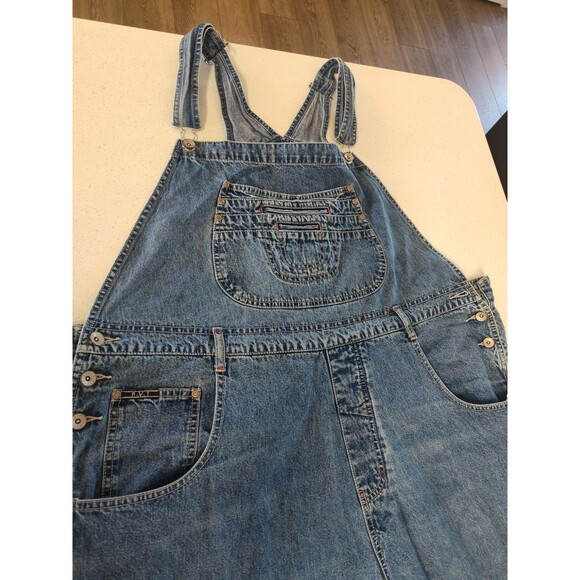 R.V.T . Denim Bibs Overalls Blue Women's Size 24 100% Cotton - Picture 2 of 11